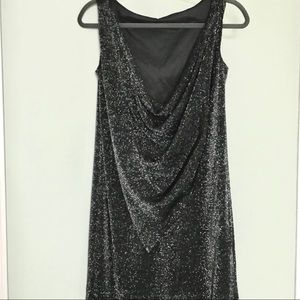 Draped Back Shimmery Shift Mini Dress, size 4